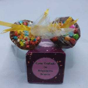 Kit Cone Trufado de Brigadeiro Branco (15 unidades)
